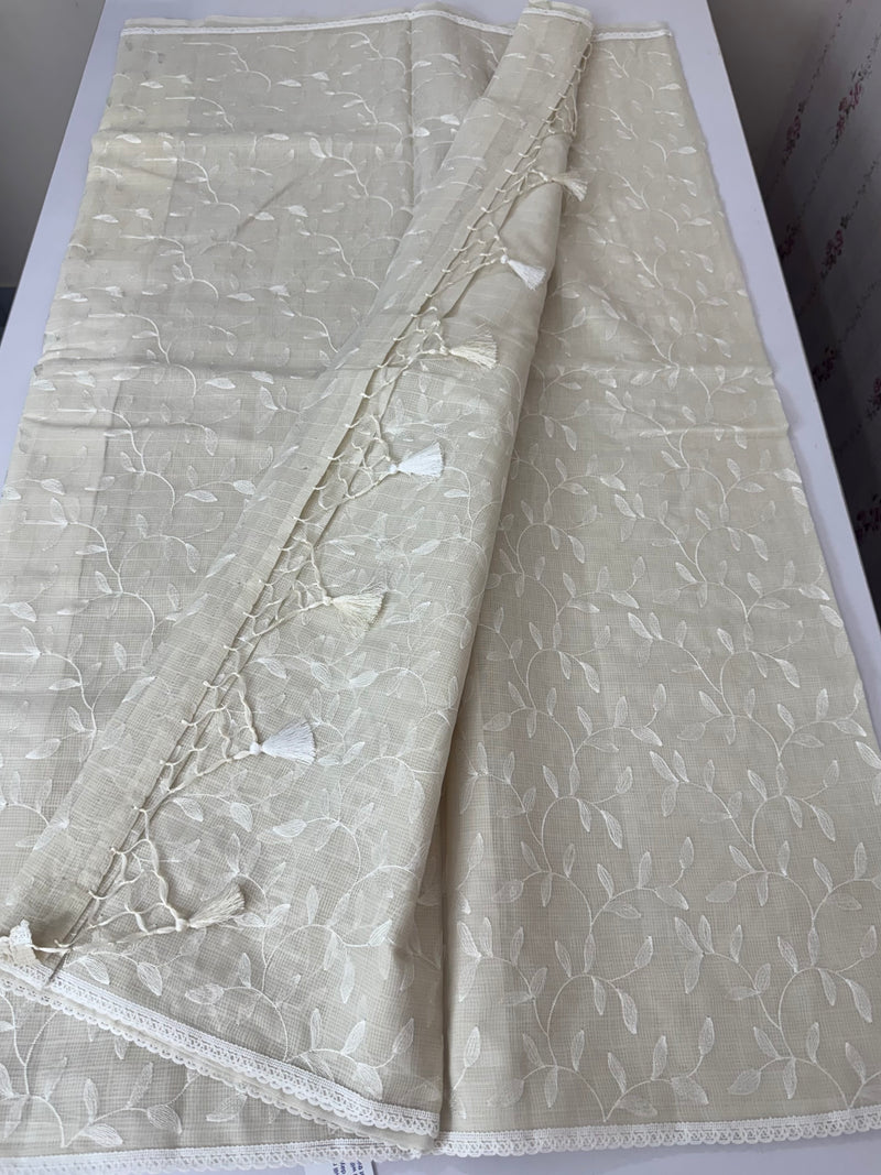 Kota embriodery saree MS1455 Pastel Beige