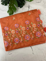 Art tussar saree with embroidery MST677