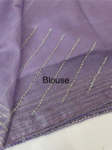Handworked Organza saree and blouse MCW376 LightPurple