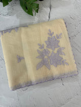 Kota Moonga checks Applique work saree  MSH273 - Cream to Lavender