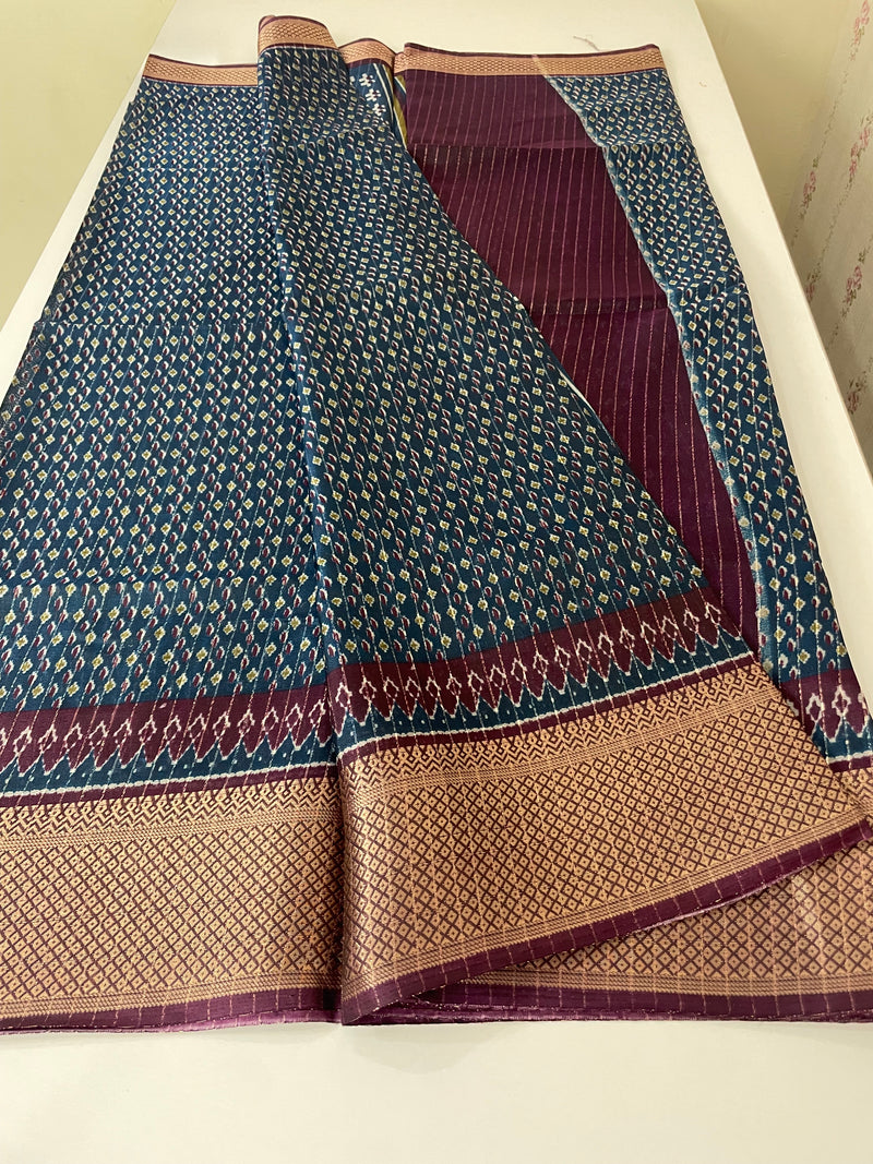 Semi silk saree with zari border MS99789