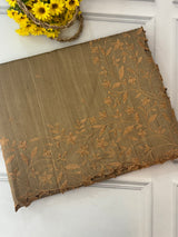 Blended matka tussar silk saree with embroidery - MS90654