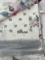 Digital printed semi Linen Saree MLS615