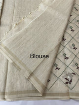 Blended soft tussar silk saree MS90577- Beige