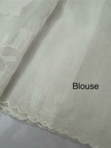 Moonga checks Applique work saree  MSH191 (3) - White