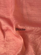 Crush Organza embroidery saree MS9740 Peach