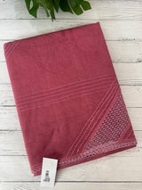 Supernet saree with crochet work and lace border MCJ5433 - PeachyPink (Design - Diagonal Crochet)