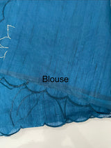 Blended tussar saree with applique work MTSS459