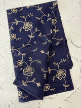 Soft kota checks saree with embroidery MSK2158- DarkBlue