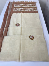 Tissue linen saree with kanta embriodery saree MS88650