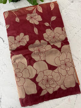 Double shade Semi organza saree with appliqué work - MSH949