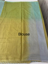 Rainbow Mul chanderi saree with lace borders- MSF9054