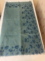 Viscose Organza saree with applique work-MSH103 MidnightBlue