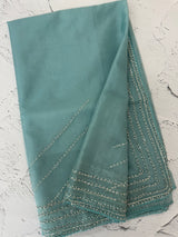 Handworked Organza saree and blouse MCW376 Blue