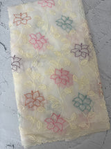 Soft crushed Chiffon saree with Applique work MSC477 Offwhite
