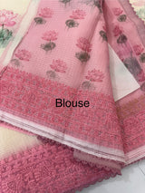 Silky kota saree with chikankari embriodery MSK4532