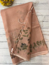 Handworked Tissue silk saree with French Knots MS7776 DuskyPeach
