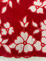 Kota Moonga checks Applique work saree  MSH141- Red