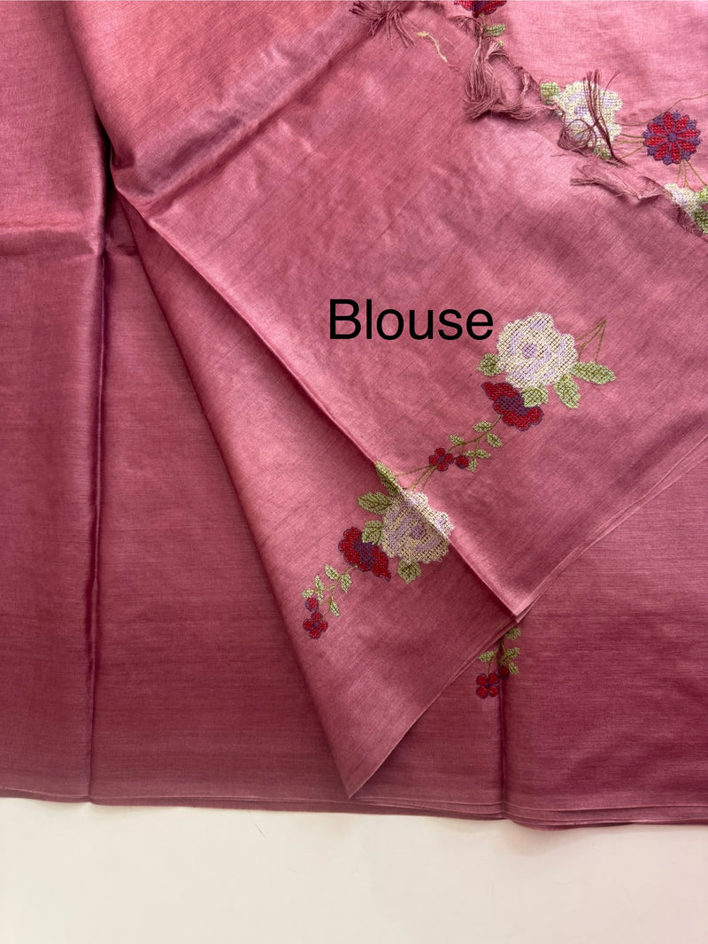 Pure desi tussar silk saree with embroidery- MTSS659 (12)