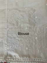 Blended soft tussar silk saree MS90543 (1)- Cream