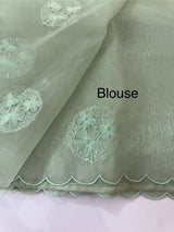Tissue Organza saree with embroidery - MSH5509 DuskyGreen