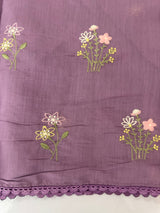 Blended Malai chanderi saree with embroidery MS5568 Lavender
