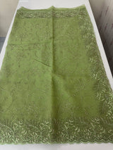Soft Crush Organza-Chiffon saree with embroidery and cutdana work - MOS5785