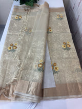 Tissue Silk embriodery saree MS49892