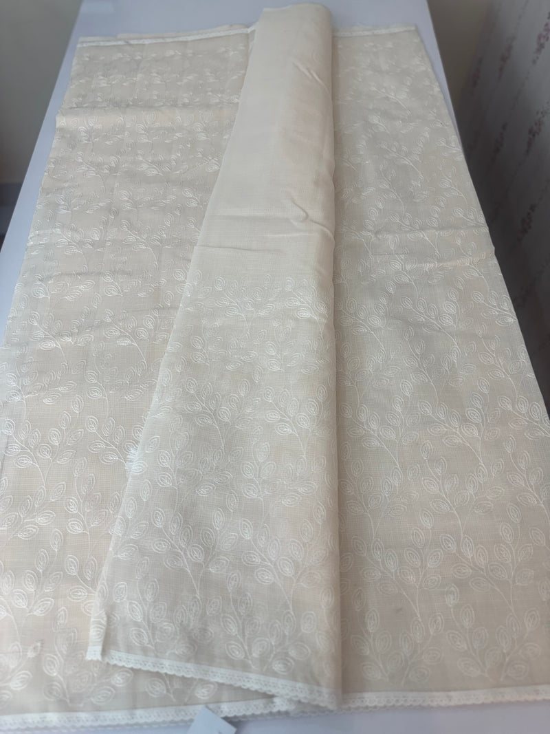 Kota cotton silk embriodery saree MS1455- Pastel Pale Peach