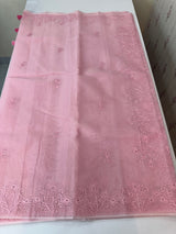 Semi organza saree with lace embroidery MSH117