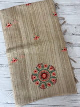 Blended tissue tussar saree with embriodery - MS8945