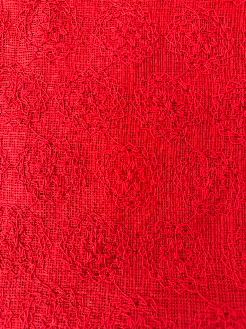 Phulkari Net Kota saree - MS8889 Red (design 1)