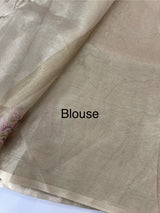 Copper Tissue silk saree with embroidery MSH252
