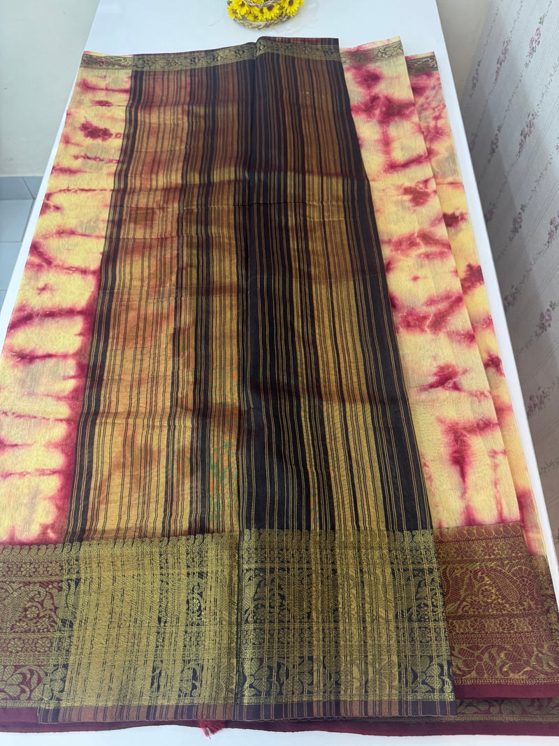 Tie & Dye Jute silk sarees  MJL987