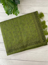 Cutwork Blended Jute - tussar saree MTS9079