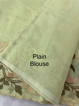 Chanderi cotton saree with embroidery borders - MSH4545 PistaGreen