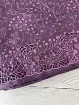 Cutwork satin mix Blended tussar saree with thread work MTS9078- Mauve