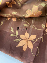 Semi soft tussar appliqué work saree MTS6589