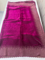 Soft Velvet Organza saree with embroidery borders - MOS4377