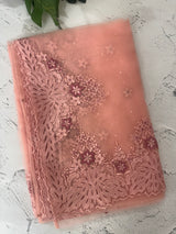 Cutwork Glass organza saree with Blouse MOS453 PeachyPink