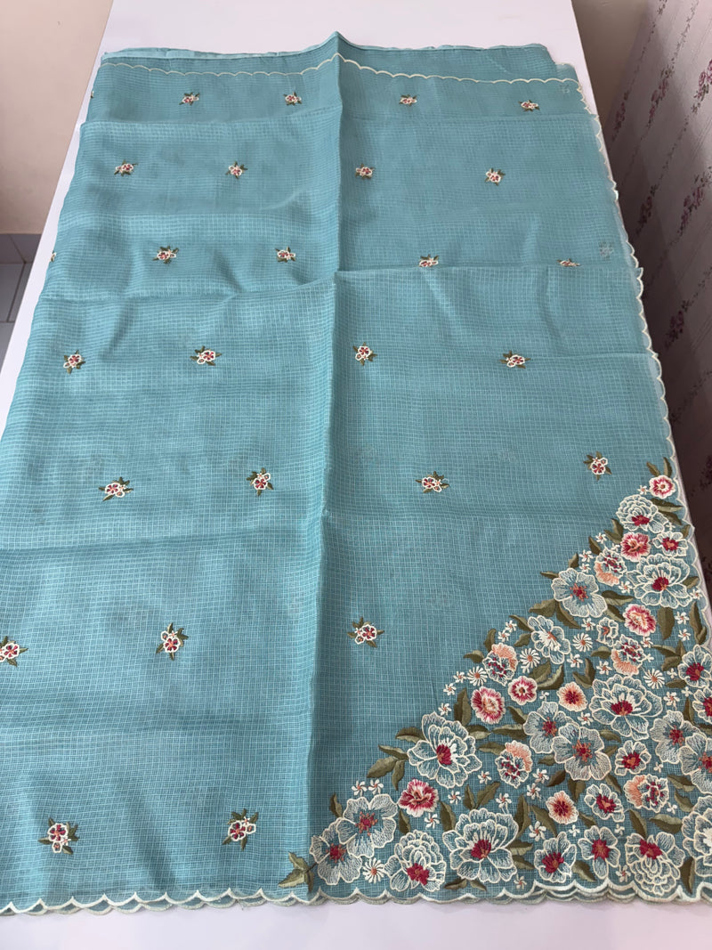 Soft kota silk saree with embriodery work MS89432