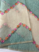 Soft Jute tissue saree with embroidery MJT671