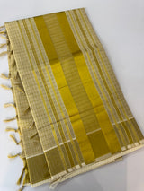 Kerala Golden tissue saree - checks