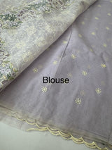 Phulkari NetKota embroidery saree - MSH126 Pastel Lavender