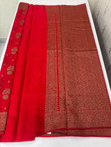 Semi banarasi saree with zari buttas - MBS6754