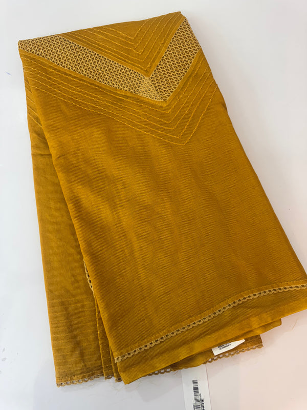 Supernet saree with crochet work and lace border MCJ5433 (V shape Crochet)