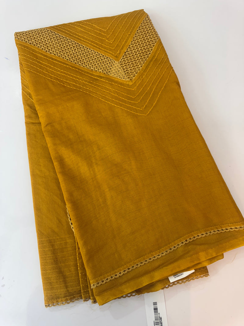 Supernet saree with crochet work and lace border MCJ5433 (V shape Crochet)