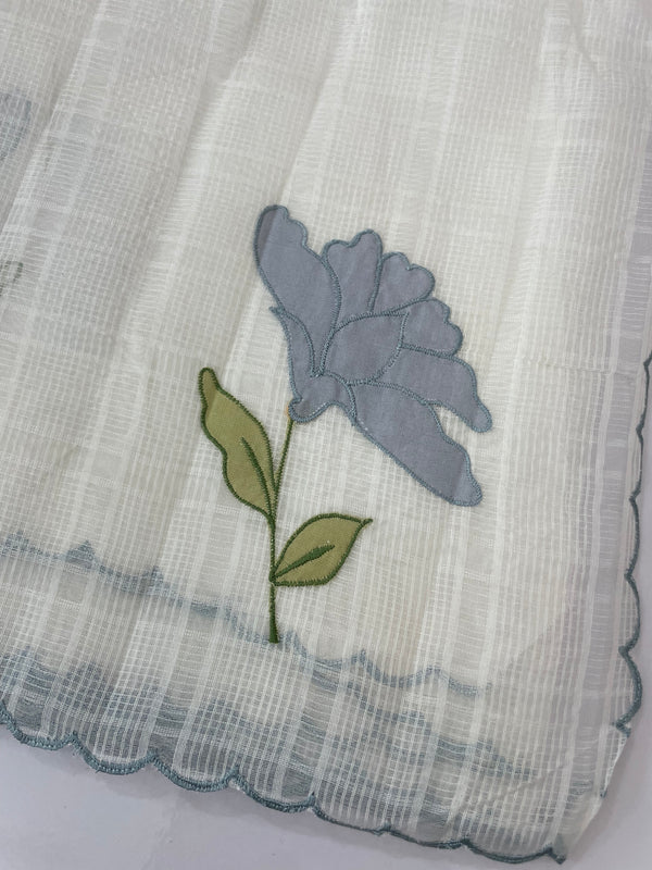 Kota silk cotton saree with applique work MS81789