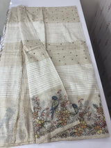 Linen saree with thread work MLS16102