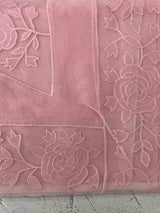 Viscose Organza saree with applique work-MSH101 Pink